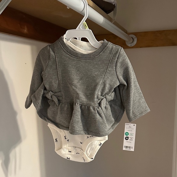 Carter's Gray Peplum Sweater and Bodysuit Set - Picture 1 of 1